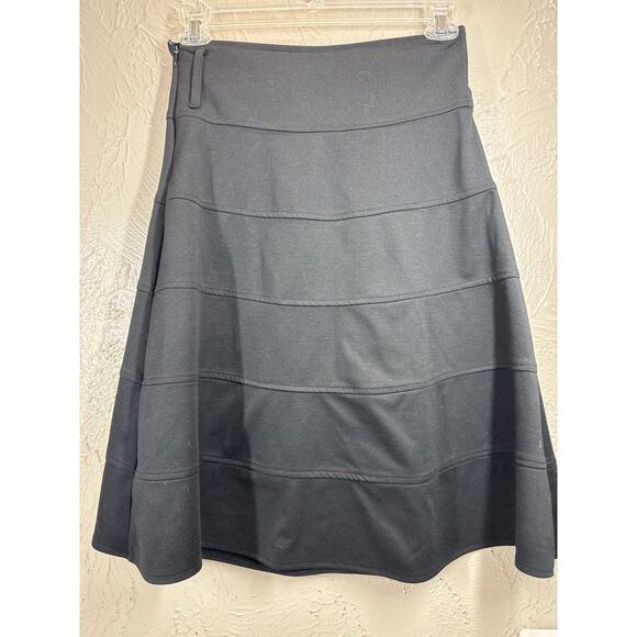 Linea Domani Womens Black Skirt Zip Up Waist Tiered Stretch Size 2 - Picture 2 of 5